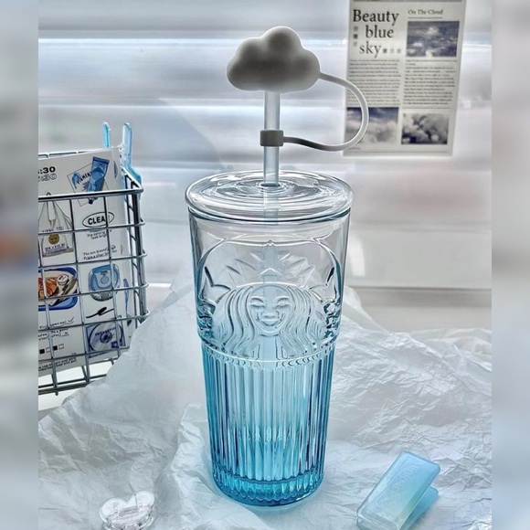 Starbucks China blue ombré glass cup 18oz (550ml) - Picture 2 of 6